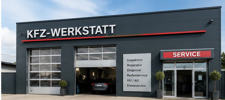 Außenansicht der Saifi KFZ-Fachwerkstatt in Darmstadt